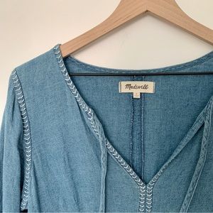 Madewell indigo peasant dress
